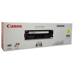CANON CART418 ORIGINAL YELLOW TONER CARTRIDGE 2.9K Suits MFC350CDN / MF8380CDW / MF8580CDW