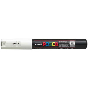 UNI PC-1M POSCA POSTER MARKER EXTRA FINE BULLET TIP 1MM WHITE