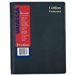 COLLINS VANESSA FINANCIAL YEAR DIARY #385 A5 Week To Opening 1Hr Appoint. Black (2025-2026)