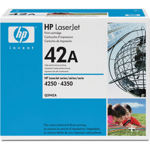 HP 42A BLACK ORIGINAL LASERJET TONER CARTRIDGE 10K (Q5942A) Suits LaserJet 4240 / 4250 / 4350 BLACK TONER CART 10K