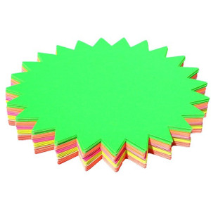 Brenex Fluoro Starburst 205mm Diameter Single Sided Assorted Pack of 60 Sheets (80315)