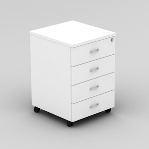 OM MOBILE PEDESTAL 4 Stationery Drawers 468 x 510 x 685 (mm) White **