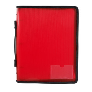 MARBIG ZIPPER BINDER 25MM 3O WITH HANDLE RED