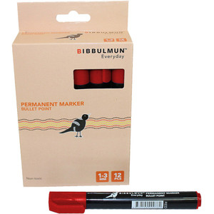 BIBBULMUN PERMANENT MARKER 270 BULLET RED