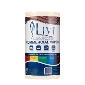 Livi Essentials Commercial Wipes 90 sheets Brown Carton of 4