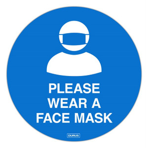 Floor Adhesive Sticker Please Wear a Face Mask