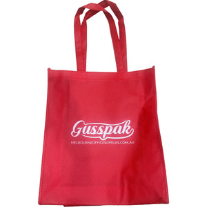 Gusspak Non Woven Bags Red 350mm H X 420mm W X 120mm Gussett & Bottom (Each)