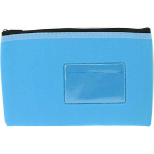 NEOPRENE PENCIL CASE LIGHT BLUE 23CM X 15CM - 1 ZIP WITH NAME CARD INSERT