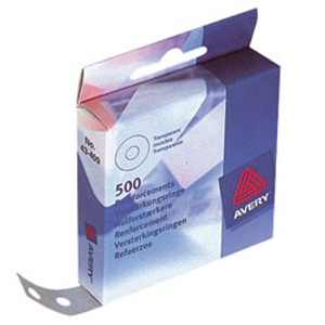 AVERY RING REINFORCEMENTS Vinyl 14mm Clear Pack of 500