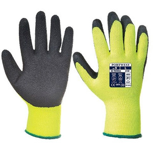 PORTWEST A140 THERMAL GRIP GLOVE BLACK / YELLOW SIZE LARGE