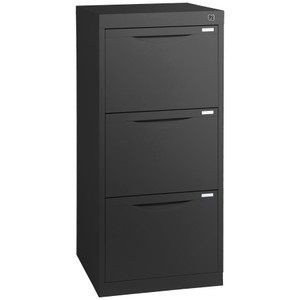 Three Drawer Homefile Vertical Filing Cabinet 1019(H) x 467(W) x 455(D) Black Ripple