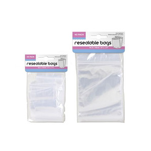 Bags Re-Sealable Small & Large 2 Assorted / Pack of 80(95x48mm) & 2 Pack of 40(145x100mm) BC0134