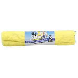 Dr. Shine Microfibre Cleaning Cloths 30 x 39cm (Pack of 3) (Multi-Coloured Pack) Super Absorbent BC0049