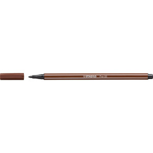 STABILO PEN 68 FIBRE TIP PEN BROWN (BX10)