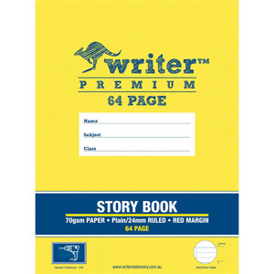 WRITER PREMIUM STORY BOOK 64 Page 1/2 Plain + 1/2 Ruled 24mm Solid Ruled