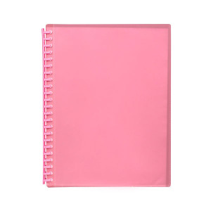 MARBIG REFILLABLE DISPLAY BOOK 20 POCKET INSERT COVER LIGHT PINK
