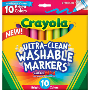 CRAYOLA WASHABLE BROAD MARKER 10 Asst Bright Colors