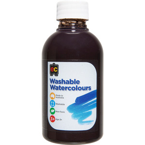 EC WASHABLE WATERCOLOUR PAINTS 250ml Brown