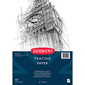 DERWENT TRACING PAPER PAD 90-95GSM A3 PAD 50 SHEET