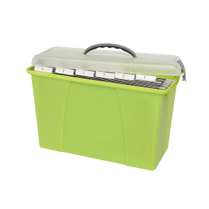 CRYSTALFILE CARRY CASE CLEAR LID/LIME BASE