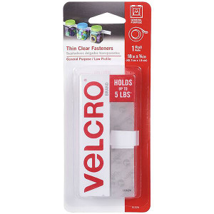 Velcro Fastener Tape 19mm x 46cm Clear