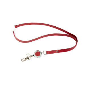 REXEL ID LEATHERETTE LANYARD WITH BADGE BURGUNDY