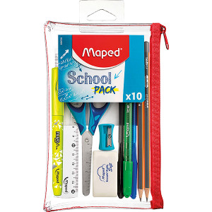 MAPED 899705 TRANSPARENT SCHOOL PACK 10P *** While Stocks Last ***