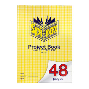 SPIRAX 141 PROJECT BOOK A4 48PG 14MM DOTTED THIRDS 70gsm