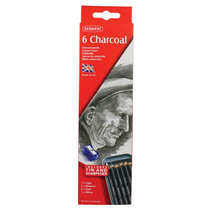 DERWENT CHARCOAL PENCILS PACK 6