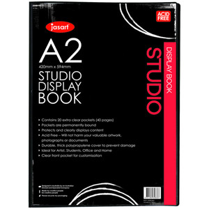 Jasart Studio Display Book A2 20 Pockets Black