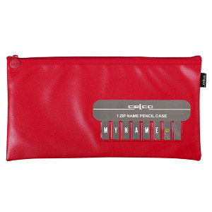 CELCO PENCIL CASE RED 338mm x 174mm with Name Card Insert