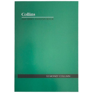 COLLINS A60 ANALYSIS BOOK A4 10 MONEY COLUMN GREEN