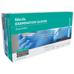 AEROGLOVE Small Nitrile Powder-Free Gloves, Box of 100