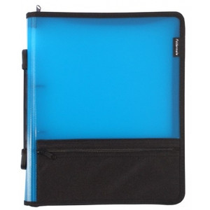 Bantex Zipper Binder Folio w/zip pouch PP A4 2-O Ring 25mm - Blue (20700)