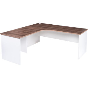 OM Premiere Radial Desk With Left Hand Return 1800Wx1800W x700mmD Casnan and White
