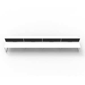 Deluxe Loop Workstation 8 Person With Screen 1200Wx750D White Top White Double Frame