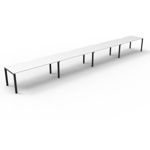 Deluxe Profile Workstation 4 Person No Screen 1200Wx750D White Top Black Single Frame