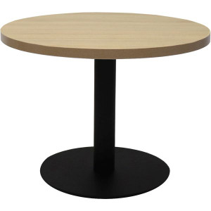 Rapidline Round Coffee Table 600mm Diam Top Natural Oak with Black