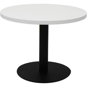 Rapidline Round Coffee Table 600mm Diam Top Natural White with Black