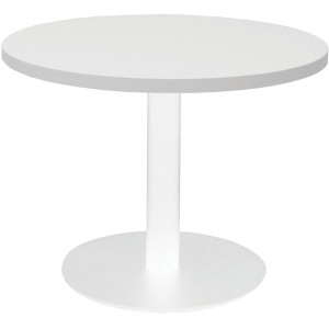 Rapidline Round Coffee Table 600mm Diam Top Natural White with White Satin