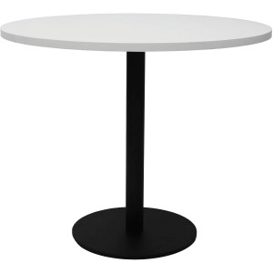 Rapidline Round Meeting Table 900mm Diam Top Natural White with Black