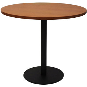 Rapidline Round Meeting Table 900mm Diam Top Cherry with Black