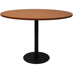 Rapidline Round Meeting Table 1200mm Diam Top Cherry with Black