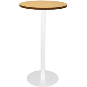 Rapidline Round Dry Bar Table 600mm Diam Top Beech White Satin Base