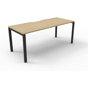 Deluxe Profile Desk No Screen 1200Wx750D Oak Top Black Frame