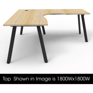 Eternity Corner Desk 1800Wx1500Wx750D Oak Top Black Frame