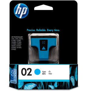 HP 02 CYAN ORIGINAL INK CARTRIDGE (C8771WA) Suits Photosmart 3110 / 3310 / 3330 / 8230 / 7280 / 8100 ** While Stocks Last **