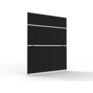 Shush 30 Desk Divider Screens 1500Hx1200W White Frame Black Pinnable Fabric