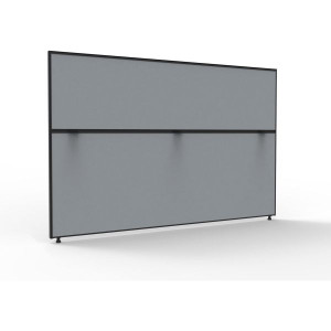 Shush 30 Desk Divider Screens 1200Hx1800W Black Frame Grey Pinnable Fabric
