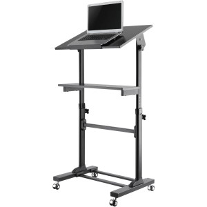 Ergovida Mobile Computer Cart With Tiltable Top and Lockable Castors Height Adjustable